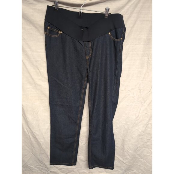 Penelope's Closet Blue Denim Under-Belly Maternity Straight Leg Jeans Size 1X - Picture 1 of 4